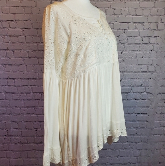 FREE People Sea Of Love eyelet tunic top sz. XS - Picture 8 of 13